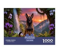 Puzzle Malinois Belge 1000 Pièces pour Adultes Et Enfants, Plaisir Partagé en Famille, Jeu ÉduChatif, Puzzle Fougères, Home Decor, Cadeau Enfant 52x38cm/1000pcs
