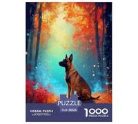 Puzzle Malinois Belge 1000 Pièces pour Enfants Et Adultes, Jeu Ludique Et Instructif, Puzzle Autumn Bois, Home Decor, Cadeau Famille 38x26cm/1000pcs