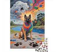Puzzle Malinois Belge Composé De 1000 Pièces pour Adultes,Coloré Un Jeu De Dexérité Très Difficile Puzzle en Bois Jeu ÉduChatif Aux Défis Jeu ÉduChatif, Jouet Cadeau 1000pcs (75x50cm)