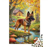 Puzzle Malinois Belge Qui Compte 1000 Pièces pour Adultes,Style Pastoral Un Jeu De Dexérité Très Difficile Puzzle en Bois Jeu ÉduChatif Aux Défis l'art De La Décoration Moderne 1000pcs (75x50cm)