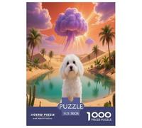 Puzzle Maltais 1000 Pièces pour Adultes Et Enfants, Jeu Ludique Et Instructif, Puzzle Chien Désert Oasis, Home Decor, Cadeau Adulte 38x26cm/1000pcs
