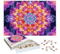 Puzzle Mandala 1000 Pièces Adultes, Puzzle 1000 Pièces pour Adultes et Enfants à Partir de 14 Ans, Fleur Puzzles Bois de Qualité Supérieure avec Une Boîte d'emballage Exquise, Cadeaux de Noël H-3858