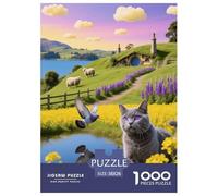 Puzzle Manx Chat 1000 Pièces pour Adultes Et Enfants, Jeu ÉduChatif, Puzzles Mer de Fleurs Sheep, Home Decor, Cadeau Adulte 38x26cm/1000pcs
