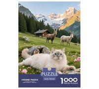 Puzzle Manx Chat 1000 Pièces pour Adultes Et Enfants, Jeu ÉduChatif, Puzzles Montagnes Sheep, Home Decor, Cadeau Enfant 70x50cm/1000pcs