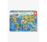 Puzzle Mappemonde Dinosaures - 150p - bleu TU