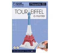 Graine créative Puzzle Maquette 3D Mousse Tour Eiffel Multicolore