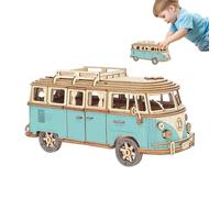 Puzzle Maquette Bus en Bois A Construire Tour Bus, Puzzle en Bois De Bus De Camping, Puzzle De Bus en Bois pour Les Enfant, Jigsaw Puzzles Maquette en Bois À Construire Modélisme Kit Bus