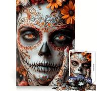 Puzzle Maquillage tête de Mort Mexicaine 1000 pièces pour Adolescents, Casse-tête Mental, Divertissement paisible, Assemblage Artistique, Joli Cadeau 38x52cm