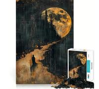 Puzzle Marcher au Clair de Lune pour Adultes,1000 pièces,Jeu de mémoire,Assemblage sécurisé et Solide,Jeu de Construction de Liens significatifs (50x75cm)