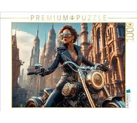 Puzzle · Mariée Biker Steampunk | Steampunk · l'homme et la machine · 1000 pièces · Format assemblé 64 × 48 cm · CALVENDO Puzzle