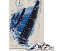 Puzzle « Marins à Vos Marques » Personnalisable, Puzzle en Carton 100% recyclé pour Adultes, Cadeau de Noël Unique, 1 000 pièces (38 x 26 cm)
