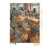 Puzzle · Marins et Pirates | Un pirate regarde à travers son long-courrier · 1000 pièces · Format assemblé 64 × 48 cm · CALVENDO Puzzle