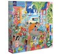 Eeboo Puzzle 1000 pièces Adulte Place de Marché en France – Carton recyclé – PZTMFR