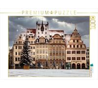 Puzzle · Marktplatz Leipzig bei Schnee | Leipzig Martplatz mit Schnee 1000 Teile Puzzel · 1000 pièces · Format assemblé 64 × 48 cm · CALVENDO Puzzle