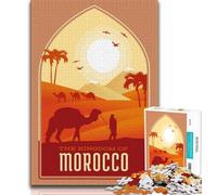 Puzzle Maroc pour Adultes 1000 pièces, Jeu de réflexion, décoration Murale, Cadeaux d'anniversaire et de Noël Uniques 38x26cm
