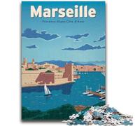 Puzzle Marseille 1000 pièces pour Adultes et Adolescents, Jouets éducatifs, Jeux Anti-Stress, Cadeaux du Père Noël Secret pour Les Enfants de 14 Ans et Plus (1000 pièces, 26x38cm)