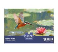 Puzzle Martin-pêcheur 1000 Pieces pour Adultes,Water Étang de lis Un Jeu De Dexérité Très Difficile Puzzle Éducatif Et Stimulant l'art De La Décoration Moderne 38x26cm/1000pcs
