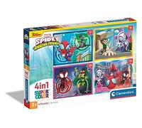 Clementoni Puzzle Marvel 4 en 1 Spidey and His Amazing Friends – 3 ans+ – 12/16/20/24 pièces