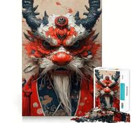 Puzzle Masque de Dragon Rouge pour Adultes, 1000 Pièces, Casse-tête, Loisirs Domicile, Image Assembler, Cadeau d'anniversaire (38x52cm)