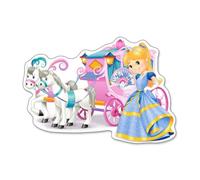 Puzzle Maxi 12 pièces - CASTORLAND - Transport de Princesse - Pour Enfant Fille de 3 ans - Robe Jaune et Bleue