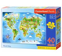 Puzzle maxi 40 elementów. Mapa świata Castorland