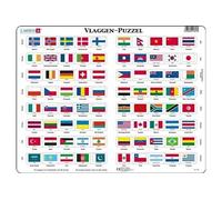 Larsen L2 Puzzle des Drapeaux, édition Néerlandais, Puzzle Cadre avec de 80 pièces