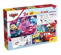 Liscianigiochi - McQueen Flash MaxiFloor pour Enfants, 97913, Cars Puzzle 2 x 60 Pièces Double Face