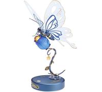 Puzzle mécanique 3D, Papillon bleu, ROKR, métal et plastique, 79 pièces