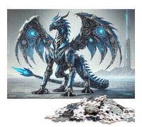 Puzzle mécanique Adulte 500 pièces Dragon Bleu, Puzzle en Bois, Puzzle idéal pour Offrir, 500 pièces (52 x 38 cm)