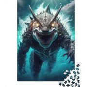 Puzzle mécanique carré de 1000 pièces en Bois représentant Un Requin, pour Adultes et Toute la Famille (75 x 50 cm).