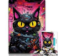 Puzzle mécanique Chat pour Adolescents 1000 pièces, Jeu éducatif, Jouet de défi, idéal comme Cadeau pour Toute la Famille 38x26cm