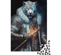 Puzzle mécanique en forme de tigre de 1000 pièces, puzzle rectangulaire créatif pour adultes, puzzle en papier, jouet éducatif amusant de 1000 pièces (38 x 26 cm)