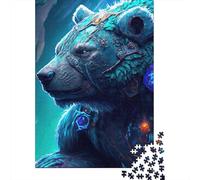 Puzzle mécanique en forme d'ours pour adultes et adolescents - 1000 pièces - Puzzle en bois pour adolescents - Cadeau - Jeu de puzzle - 1000 pièces (75 x 50 cm)