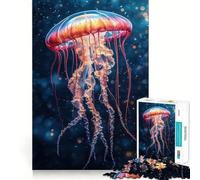 Puzzle méduse Rouge et Orange pour Adolescents, 1000 pièces, Jeu de logique Clair, Plaisir Lent, découpe Parfaite, Surprise d'anniversaire (38x52cm)