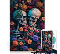 Puzzle Mer de Fleurs squelettes pour Adolescents, 1000 pièces, Jeu de logique Fine, Passe-Temps Calme, pièce de Collection aux Bords Nets 38x26cm