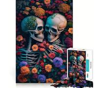 Puzzle Mer de Fleurs squelettes pour Adolescents, 1000 pièces, Jeu de logique mentale, Anti-Stress, découpe Ferme, Cadeau de Noël 38x52cm