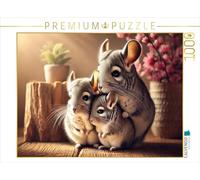 Puzzle · Mère Chinchilla et Deux Petits | 1000 pièces · Format assemblé 64 × 48 cm · CALVENDO Puzzle