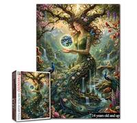 Puzzle Mère Nature Puzzle Paon Puzzle Animaux Puzzle 1000 Pièces | Puzzle Forêt Enchantée Puzzle Fantastique Puzzle Déesse de la Nature Puzzle 1000 Pièces Adulte