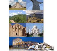 Puzzle Merveilles du Monde, décoration intérieure Unique, Puzzle en Carton de qualité supérieure pour Adultes, Cadeau de Noël Unique, 1000 pièces (75 x 50 cm)