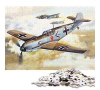 Puzzle Messerschmitt Bf109 E3 de 1000 pièces pour Adultes, Puzzle en Bois, Casse-tête pour Enfants, 1000 pièces (75 x 50 cm)