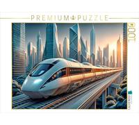 Puzzle · Metropolitan Fastlink, Liaison Rapide Entre Les Villes avec des | trains à induction · Images d'une grande ville de demain · 1000 pièces · Format assemblé 64 × 48 cm · CALVENDO Puzzle