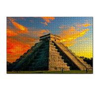 Puzzle Mexique Ruines Pyramides Chichen-Itza Puzzle 100 pièces pour Adultes et Famille Cadeau Souvenir Voyage 45,5x35,5CM