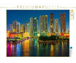 Puzzle · Miami, Floride | la nuit dans le port de croisière · 1000 pièces · Format assemblé 64 × 48 cm · CALVENDO Puzzle