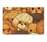 Puzzle mignon caniche kawaii chiots 1000 pièces adultes peinture animal personnalisé amusant puzzle art personnalisé éléphants blancs cadeaux, 75 x 50 cm