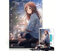 Puzzle Mignon de 1000 pièces représentant Une Fille d'anime Découpe Laser pour Un Assemblage Parfait Activité de Partage et de Concentration Amusante (38x52cm)