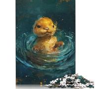 Puzzle Mignon de Petite Loutre Jaune pour Adultes, 500 pièces, Puzzle en Bois, Jeu de décompression, Jeu Stimulant, 500 pièces (52 x 38 cm)