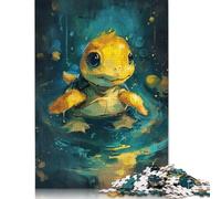 Puzzle Mignon de Petite Tortue Jaune, défi Difficile, Puzzle en Carton 100% recyclé pour Enfants de 12 Ans et Plus, Cadeaux d'halloween (75 x 50 cm)