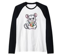 Puzzle Mignon de Sensibilisation à l'Autisme Chinchilla Support en Forme de cœur Manche Raglan