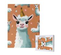 Puzzle mignon imprimé lama avec boîte de rangement, puzzle en bois pour adultes et enfants, jeu décoratif amusant en famille, 500 pièces