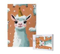 Puzzle mignon imprimé lama avec boîte de rangement, puzzle en bois pour adultes et enfants, jeu décoratif amusant en famille de 1000 pièces
